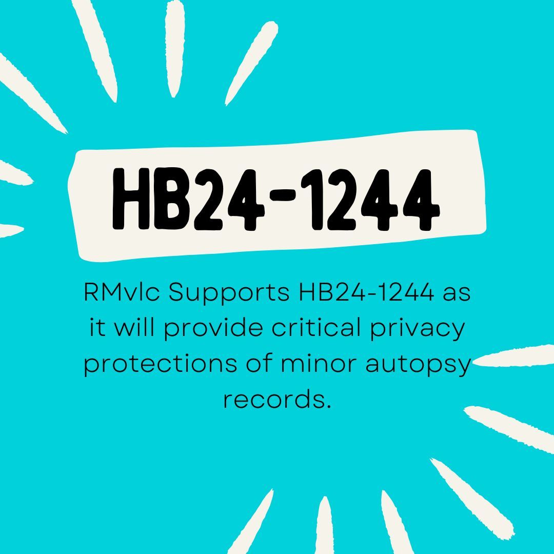 RMvlc_Colorado's tweet image. #RMvlc believes the right to privacy in the legal system is critical for crime victims. We SUPPORT HB24-1244, which will protect the privacy of minor victims' autopsy records. 
Bill Text: buff.ly/3V7EAnY 
#SupportSurvivors #VictimRights #COLeg
