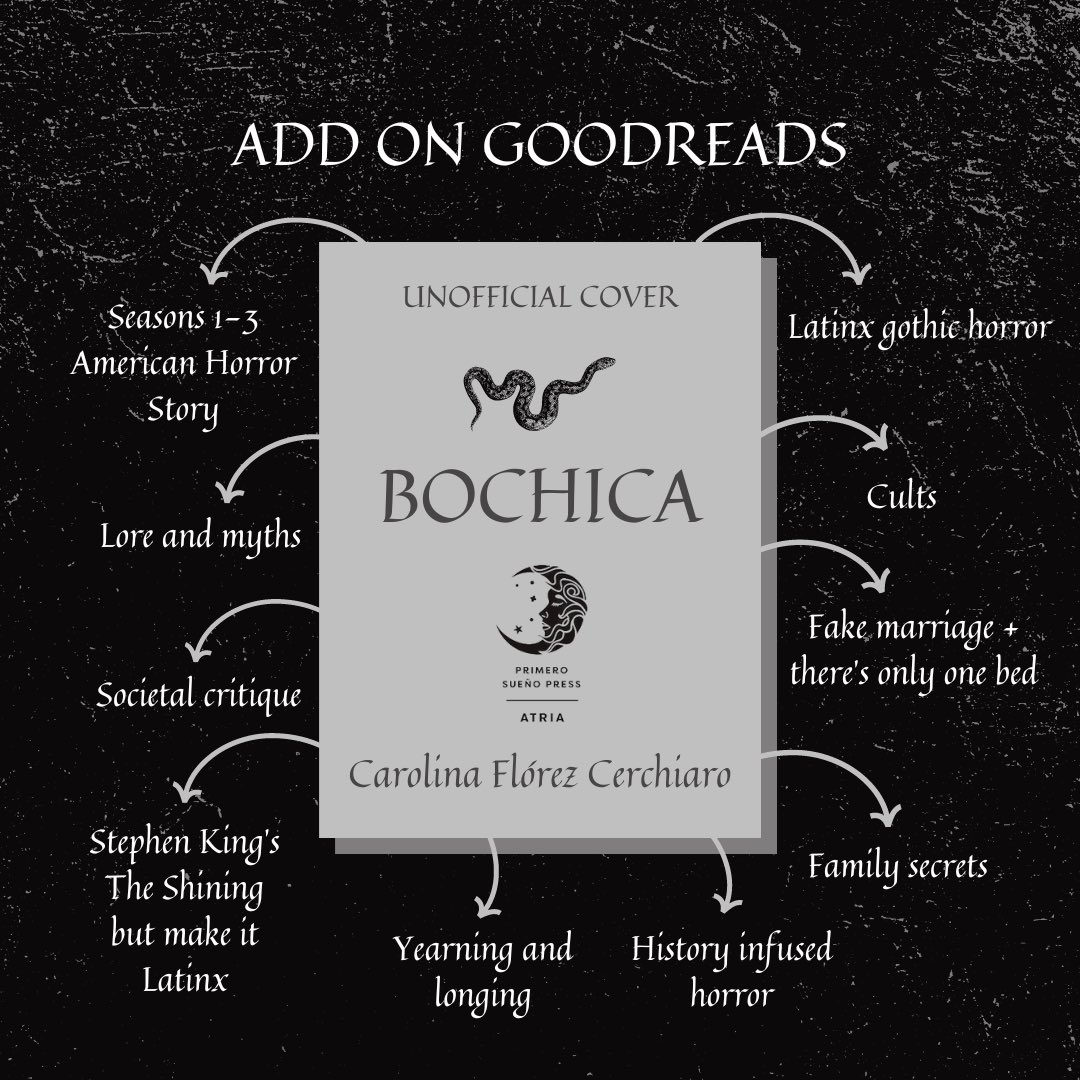 CarolinaFlorezC's tweet image. The writer / the vibes+tropes 

My Latinx debut gothic horror BOCHICA is available to add on Goodreads. Please consider doing so if you haven’t already, I’ll be eternally grateful!! (Link in bio!!)

🥀🕯️✨🖤☠️❤️‍🔥🩸