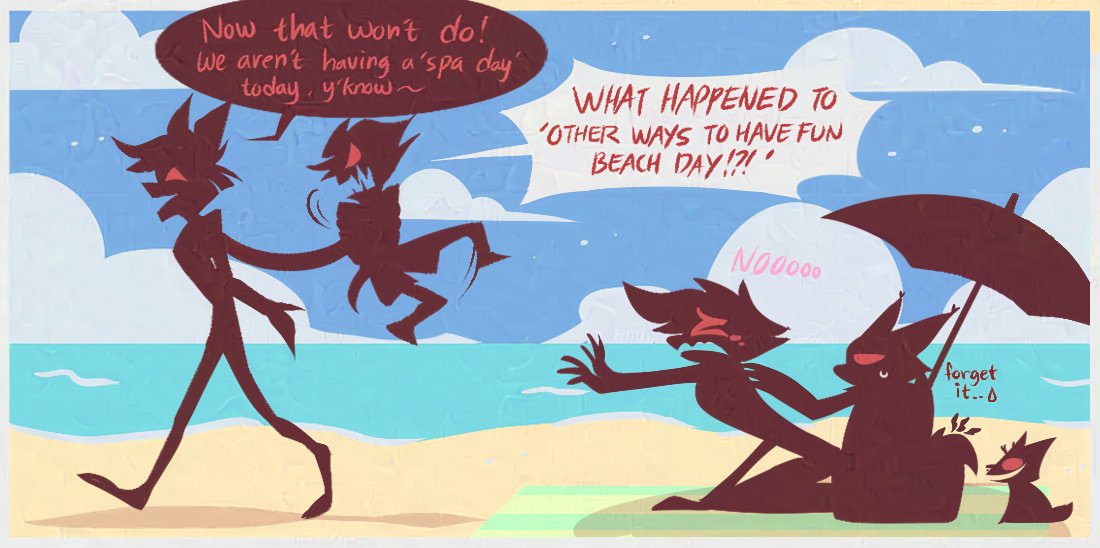 nekophy_SC's tweet photo. And they almost got away with it too 😔🏖️

#HazbinHotel #HazbinHotelAngelDust #HazbinHotelHusk #HazbinHotelLucifer #HazbinHotelAlastor #appledust #radioapple https://t.co/PPjymaZNy1