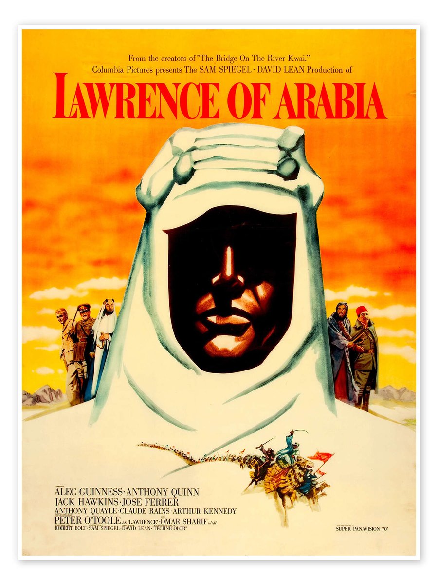 #LawrenceofArabia is trending. I approve. Strong contender for the most exhilarating historical epic I've ever seen.