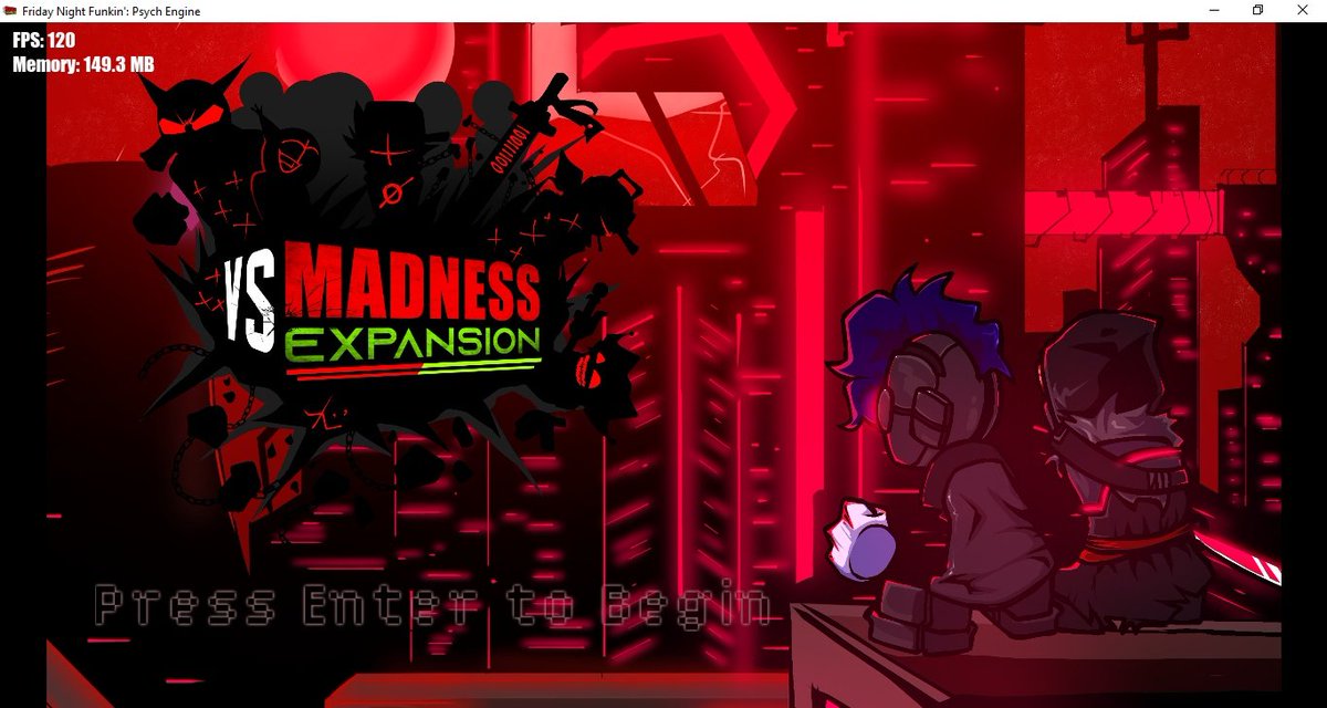 MadnessExp15's tweet photo. Hey guys, time for a little progress report. 
Officially, all that remains is for the credits menu to finish to launch the demo, menus and songs already ready! 
#Upcomingmod #fnfmod #madnesscombat #dside https://t.co/REsFkmm1o1
