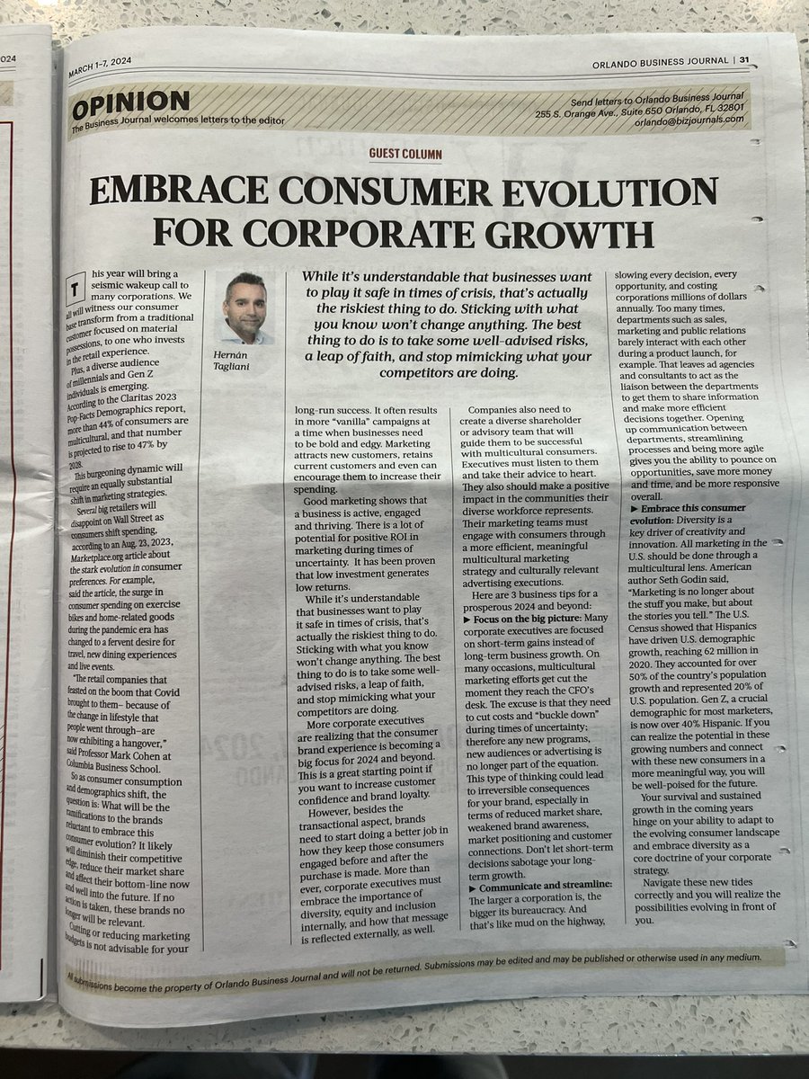 We made it to the inside back cover of the print version as well! Thank you <a href="/OBJUpdate/">Orlando Business Journal</a> for the opportunity and consideration! #multicultural #consumers #diversity