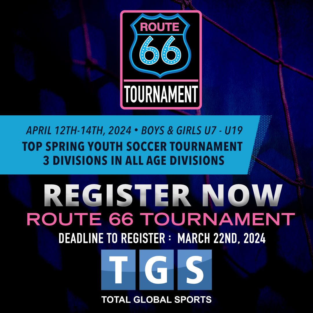 Register now for the Route 66 Tournament - April 12th - April 14th, 2024 public.totalglobalsports.com/public/event/3… @TulsaSC #TulsaSC #ecnl #totalglobalsports #collegesoccer ⚽️