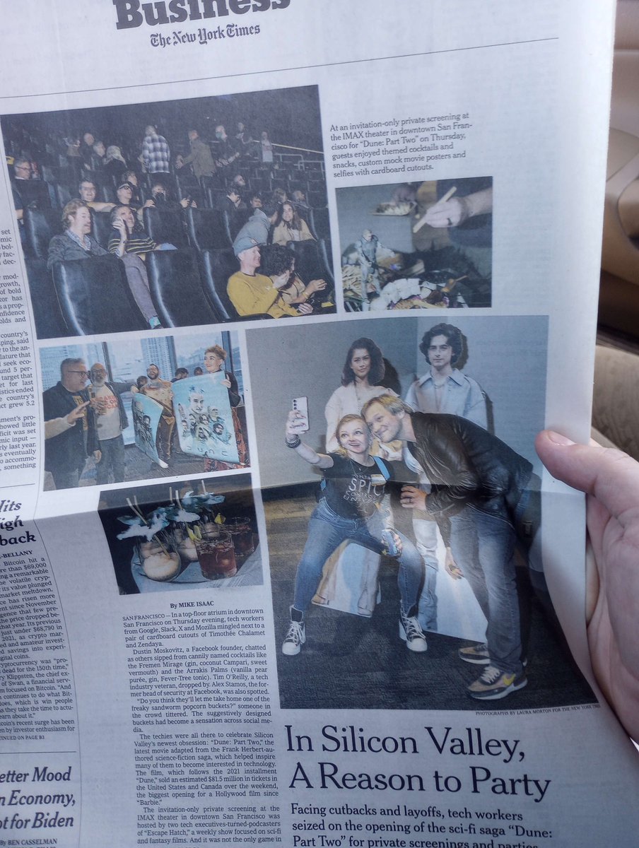 Escape Hatch (@escapehatchpod) on Twitter photo This is legit insane that we are the full page spread in today's <a href="/nytimes/">The New York Times</a> Business section. Thank you to everyone in our community who flew in for this once in a lifetime event!
Full article by the great <a href="/MikeIsaac/">rat king 🐀</a>: nytimes.com/2024/03/04/tec… This is legit insane that we are the full page spread in today's <a href="/nytimes/">The New York Times</a> Business section. Thank you to everyone in our community who flew in for this once in a lifetime event!
Full article by the great <a href="/MikeIsaac/">rat king 🐀</a>: nytimes.com/2024/03/04/tec…