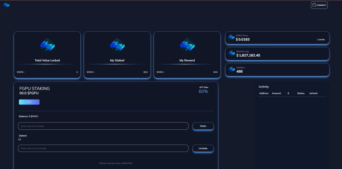 We're thrilled to introduce our latest innovation: the FlexGPU Staking Platform! Now, you can stack FGPU tokens and earn ETH rewards effortlessly.

Ready to start stacking your FGPU tokens and earning ETH rewards? Visit our Staking Platform now at earn.flexgpu.app.