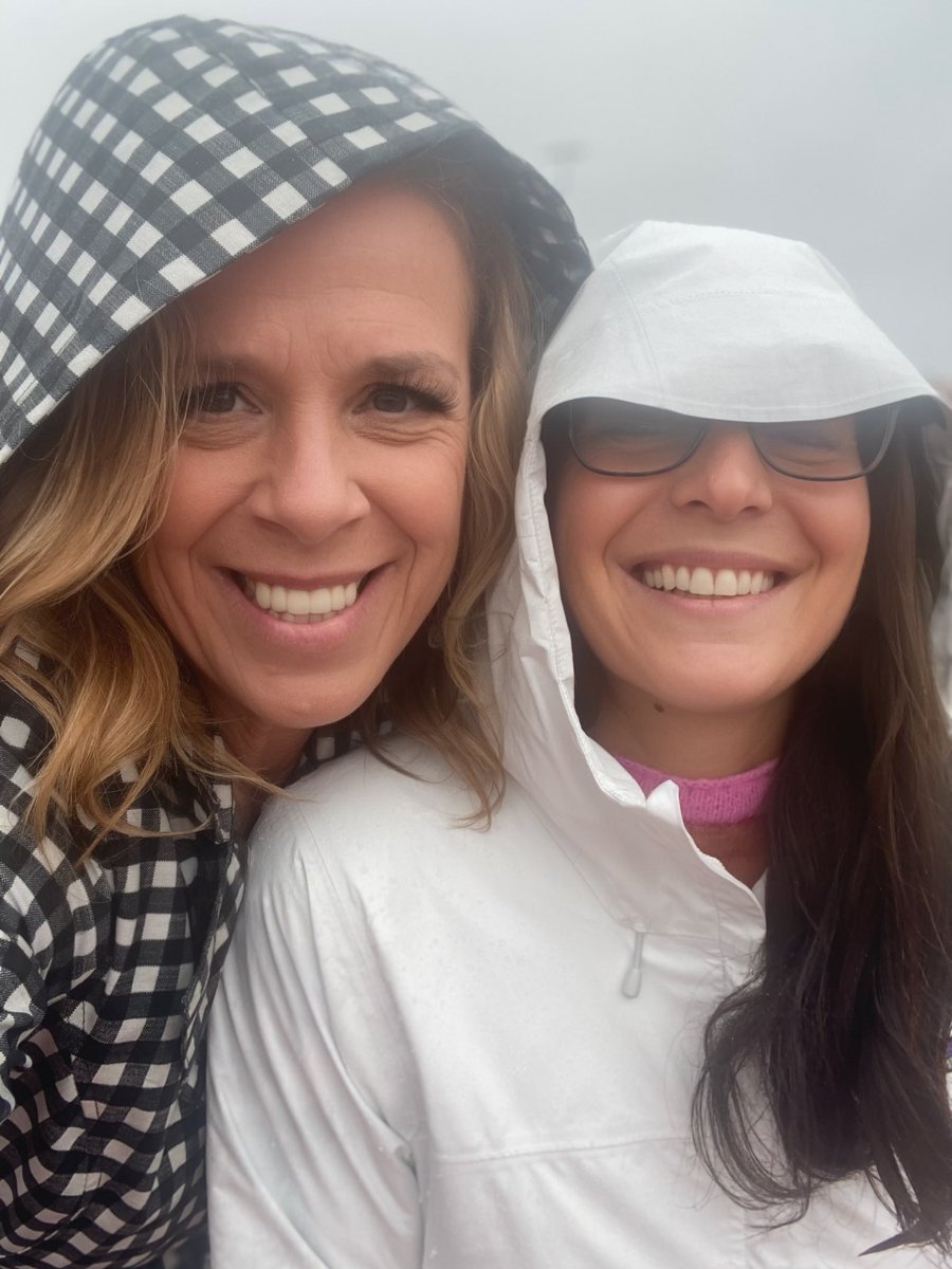 Always fun walking & talking with @wetzel_mrs , even in the rain. ☔️♥️ #BeachAtOurBest #WeRBeach #MarchMadness @AntrimSchool @StecchiniM @ptbeachsuper