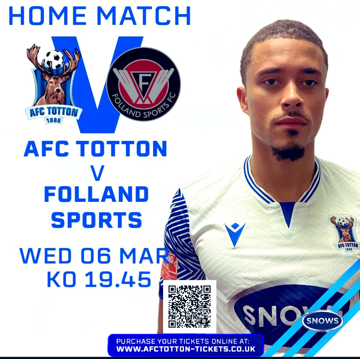 Still need your football fix tonight, after the postponement of the @SouthamptonFC game? Get yourself down to the Snows Stadium to watch @AFCTotton in the Southampton Senior Cup, Quarter Final. KO 7:45pm