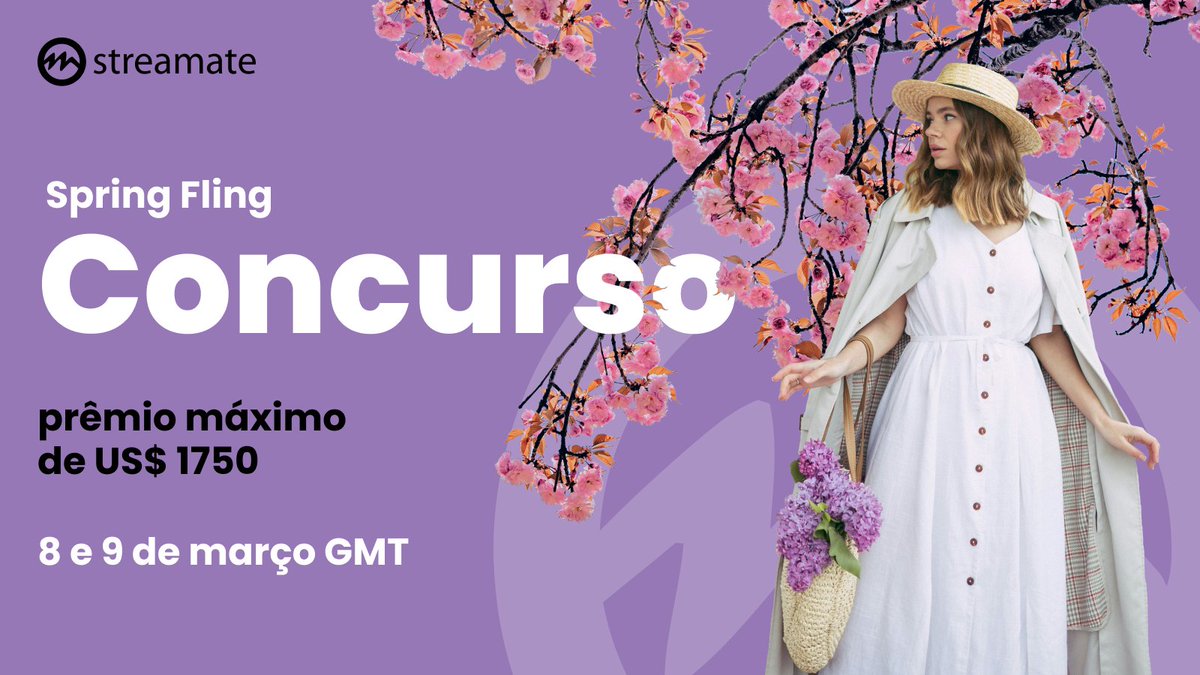 StreamateBrazil's tweet image. Não perca o Concurso Spring! De 8 a 9 de março: um evento de dois dias com 500 ganhadores e um prêmio máximo de US$ 1.750! Prepare-se para entrar em ação e aproveitar a sua chance de ganhar! 💃 #SpringFling #BigWins #Contest #WinTime #SpringContest #HaveFun #smcontest