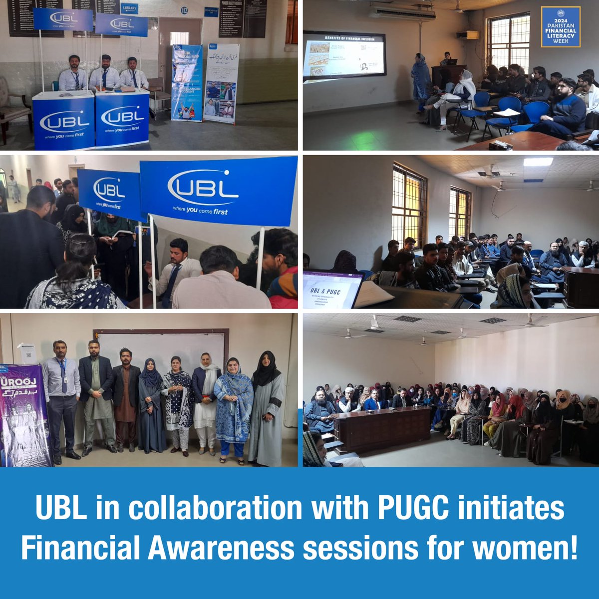 UBLDigital's tweet photo. Financial awareness is the key to financial freedom! UBL in collaboration with PUGC took the initiative of hosting Financial Awareness sessions for women.
#UBL #StateBank #FinancialLiteracy #EmpowerYourself #MoneyMatters #Webinar #PFLW #PakFinancialLiteracyWeek https://t.co/yTAj5M7NMC