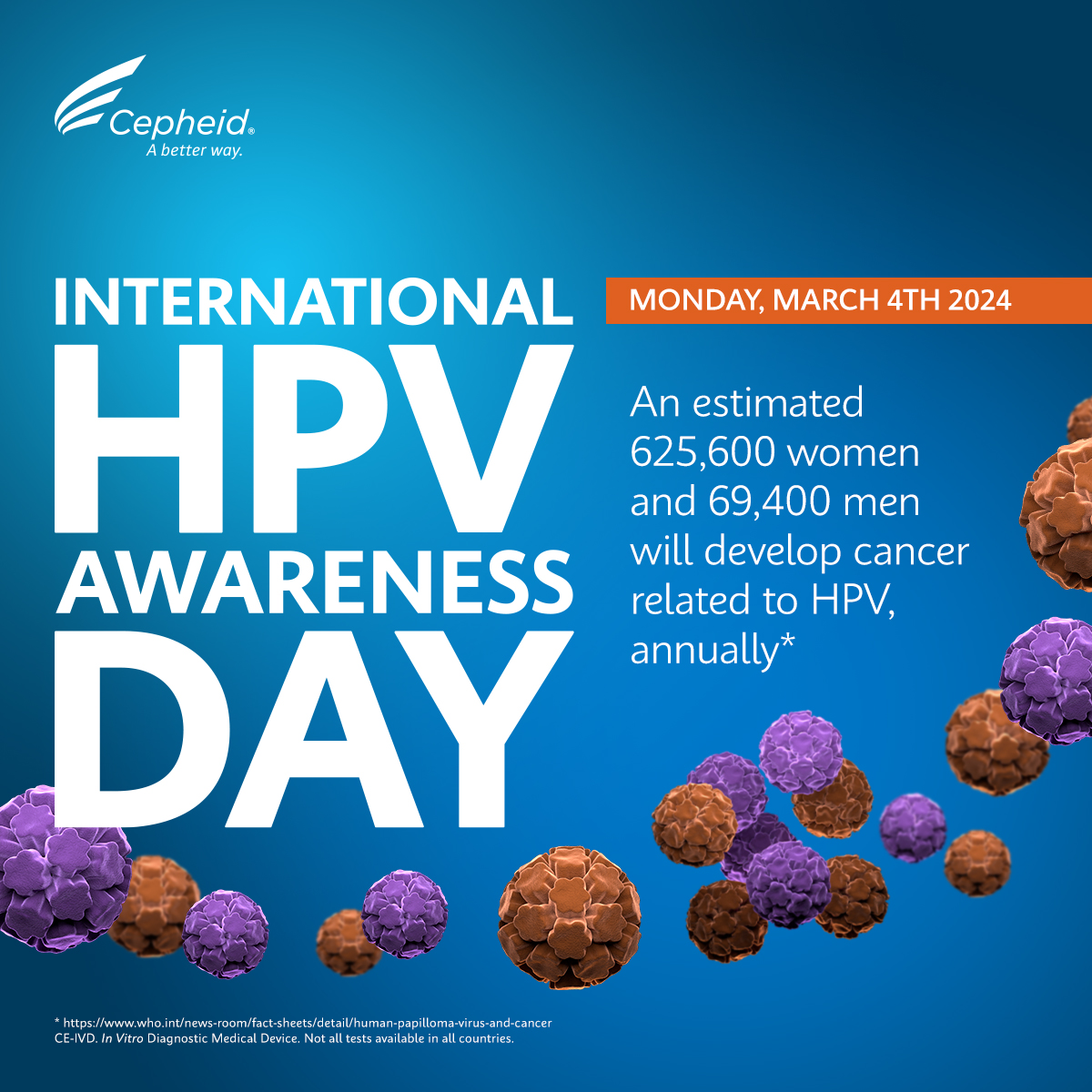 Did you know that 5% of cancer cases globally are caused by HPV infections?* This International HPV Awareness Day learn more about our Women’s & Sexual Health and other testing solutions below. #MolecularDiagnostics #HPV *ow.ly/NWXF50QMQO4 ow.ly/K61950QMQO7