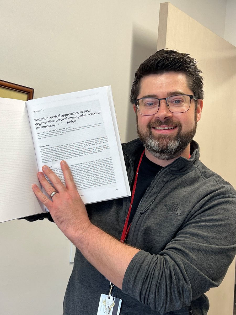 Congratulations to @UNMC_NeuroSurg faculty member Dr. Jamie Wilson on the publication of Degenerative Cervical Myelopathy that includes his chapter on Posterior surgical approaches to treat degenerative cervical myelopathy. Way to go @jrfwilson ! 👏@unmc @UNMCCOM @NebraskaMed
