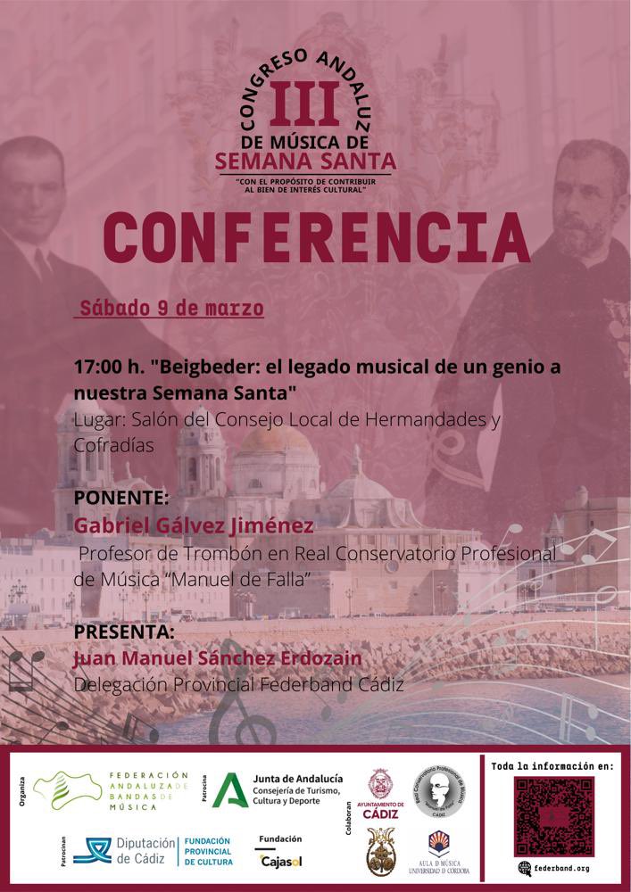 Os espero a todos este sábado.
Conoceremos un poquito más a Beigbeder y su manera de componer marchas procesionales.

¡No os lo perdáis!