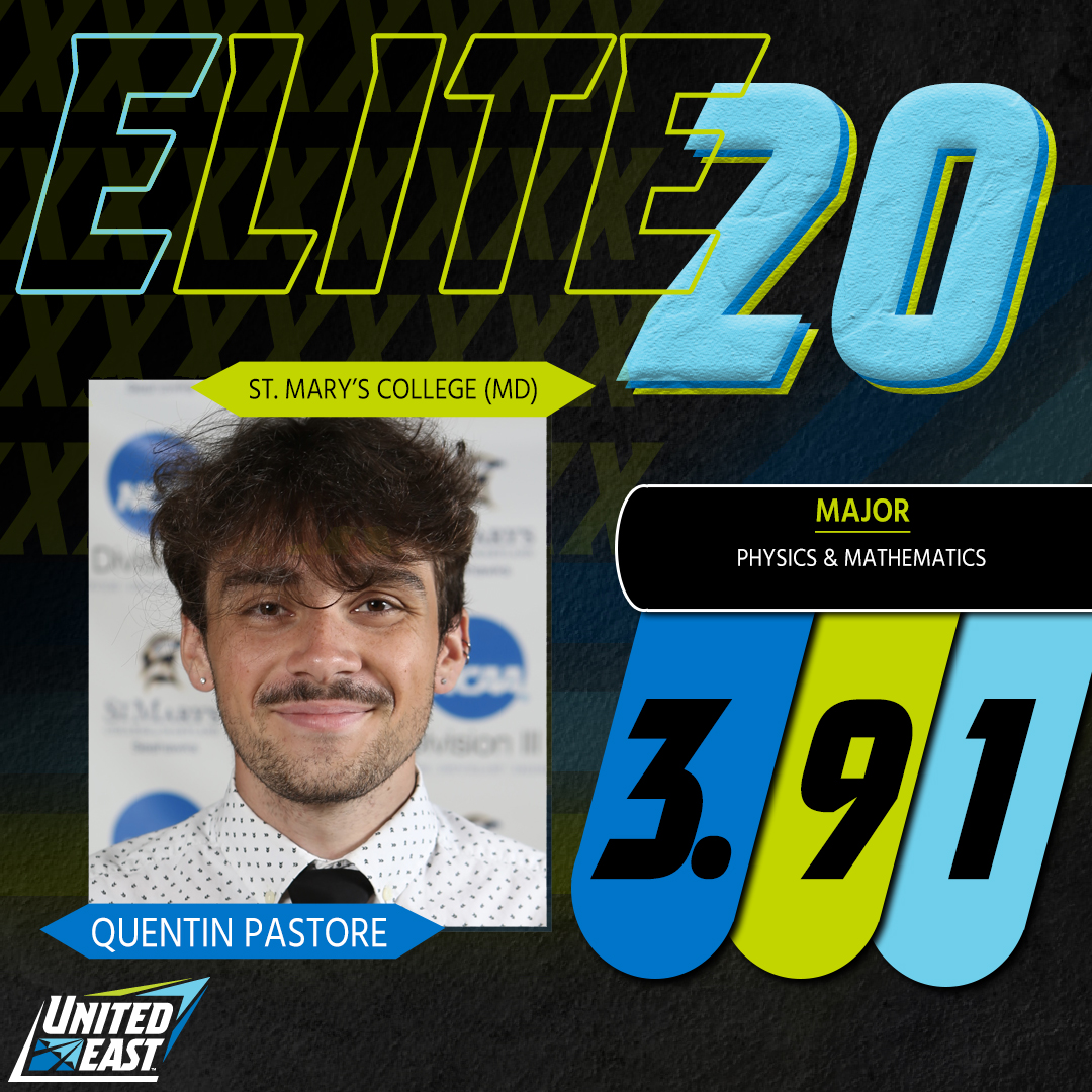 Putting the 'student' in Student Athlete! #RisingUnited Congrats to St. Mary's College's Quentin Pastore who was named the Elite 20 Award winner in men's Indoor T&F. This award is given to the player with the highest GPA among the two teams competing in the Championship!