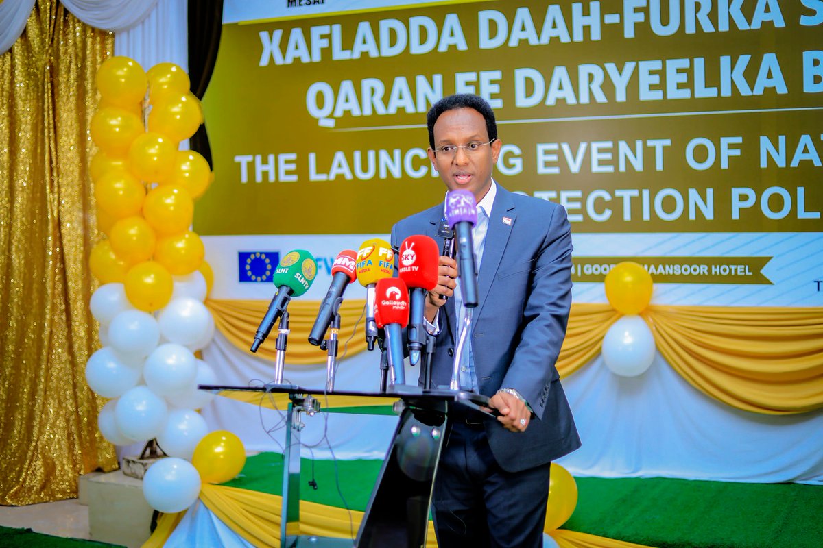 YPeer's tweet photo. Today, the Ministry of Employment, Social, and Family Affairs held the launching ceremony of the Somaliland National Social Protection Policy, which was approved and endorsed by the government.

#SocialProtectionLaunchCeremony
#SPLC
#SocialProtectionPolicy https://t.co/3FRh9HUQs0