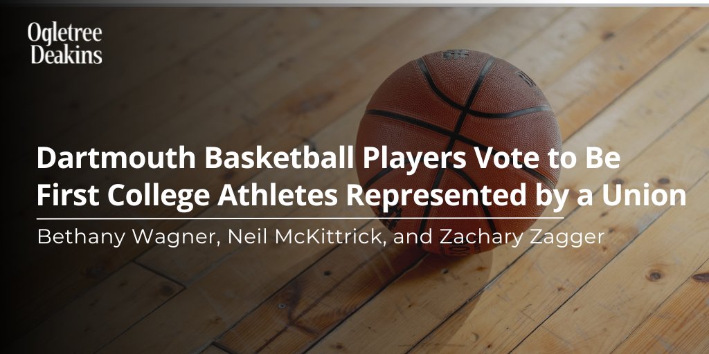 The Dartmouth men’s basketball team voted to unionize, making the group the first college sports team to do so in the U.S. Dartmouth College has already filed an appeal with the #NLRB. Bethany Wagner, Neil McKittrick, & Zachary Zagger have all the details: bit.ly/432JZi1