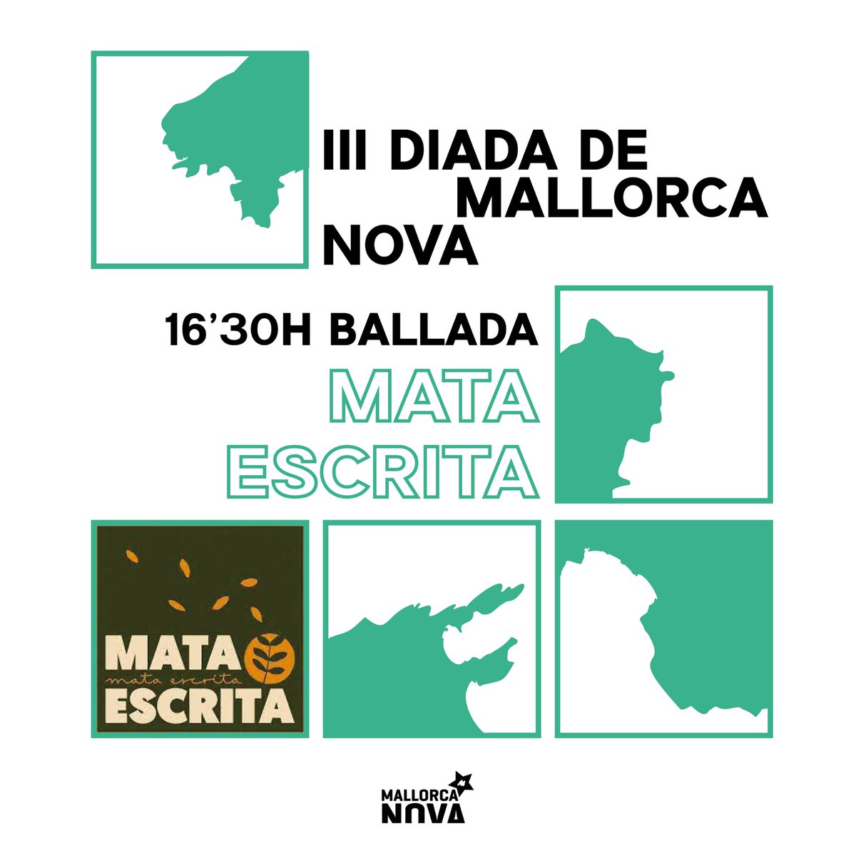 jmallorcanova's tweet photo. 🌟III Diada de Mallorca Nova - 23/03 Sant Joan🌟

Després de la taula rodona i la paella 🥘començarem a moure el cos amb Mata Escrita 💃

📆 23/03
📍 Plaça de la Constitució, Sant Joan
💃 16:30 h Ballada amb @mataescrita https://t.co/ruImhtlwd9