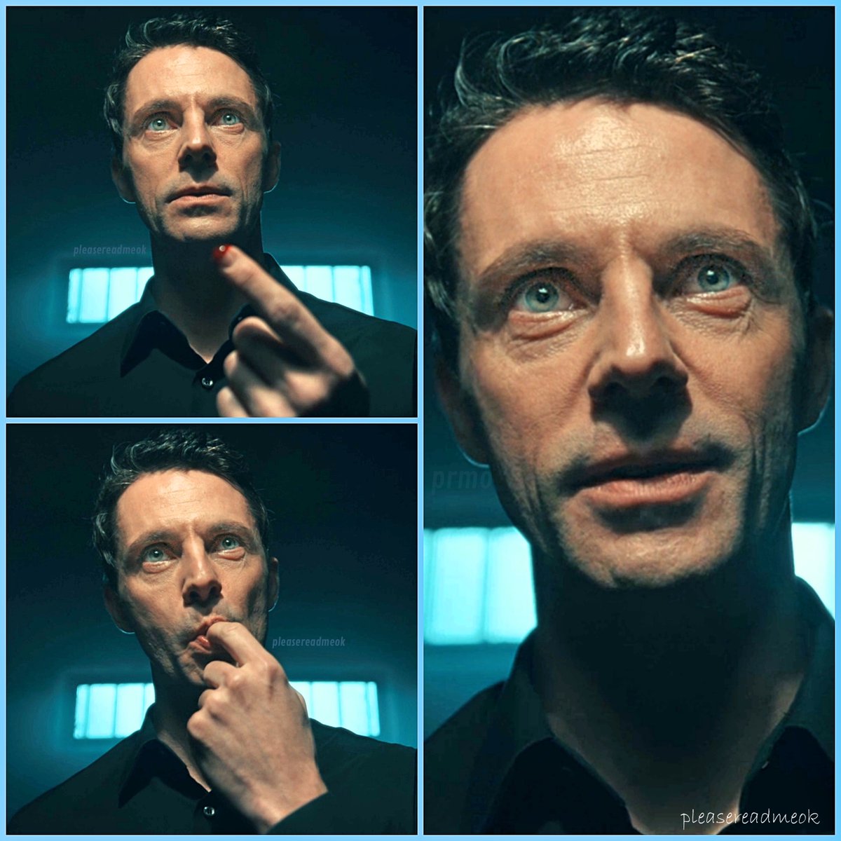PleaseReadMeOK's tweet photo. #MatthewGoode nailing creepy AF. Is he real or is he an illusion conjured by Satu? Complete with stunt eye bags coz that Satu is a 👿. 
[Or from too many late nights sharing a house with Steven Cree?]
#RealTimeWatch - ep 7 #adiscoveryofwitches s3.

📷 ADOW S3:07 my edit   #adow https://t.co/daGn7B6gje