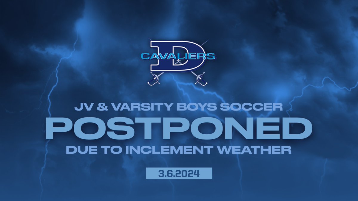 DormanAthletics's tweet photo. 🚨 SCHEDULE CHANGE 🚨

Tonight's JV &amp; Varsity Boys Soccer matches vs. Mauldin have been cancelled. The teams will attempt to find a makeup date. https://t.co/cni8DUuO8d