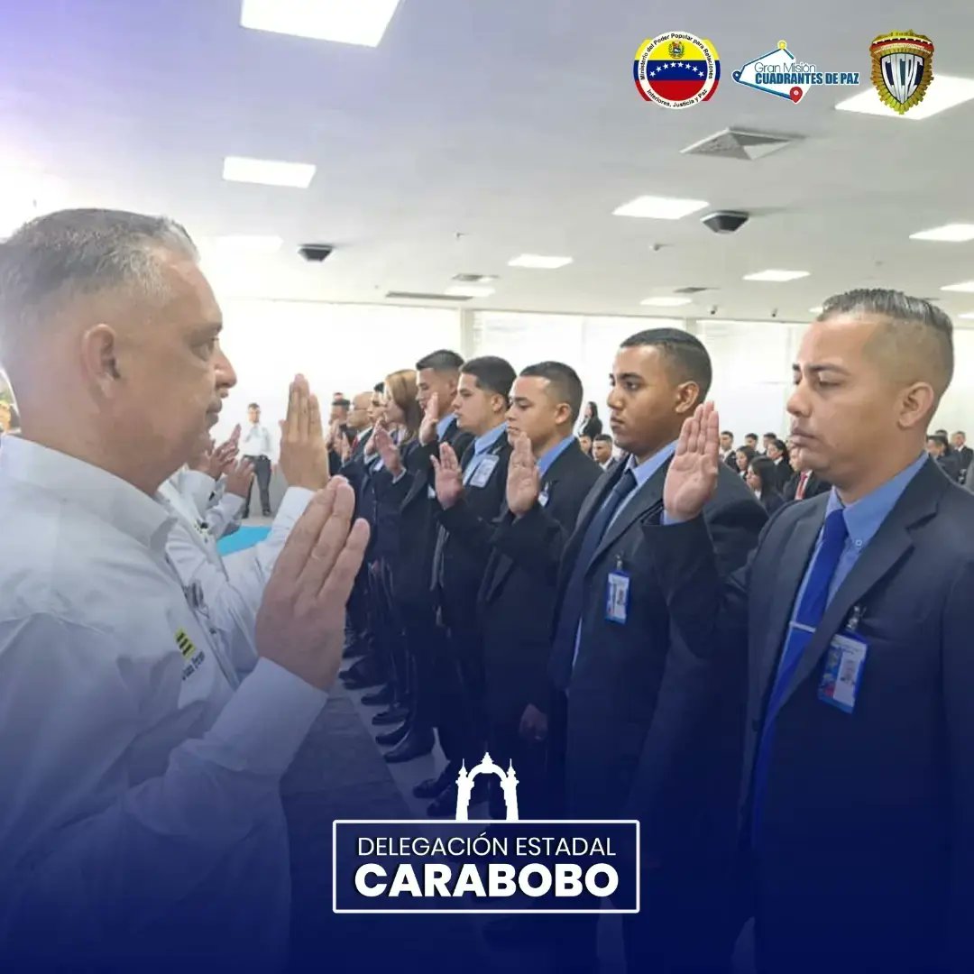ACTO DE JURAMENTACIÓN DE FUNCIONARIOS QUE APROBARON EL PERÍODO DE PRUEBA Y ACREDITACIÓN DE ASPIRANTES A DETECTIVES DEL CICPC DESDE EL ESTADO CARABOBO. instagram.com/p/C4Lr4HRO50c/…