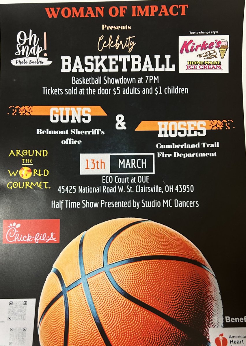 MarkCookAD's tweet photo. For a great cause at THE ECO CENTER…Cumberland Trail Fire Department vs. Belmont County Sheriff Department Wednesday, March 13, 7:00pm. #AmericanHeartAssociation. https://t.co/IdALDiVlyW