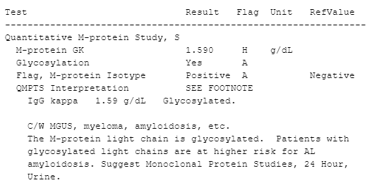 Love the new Mass Spect reports from @MayoClinic! Important to know the glycosylation status of monoclonal proteins in patients with MGUS/SMM, which is associated with a higher risk of developing AL amyloidosis.