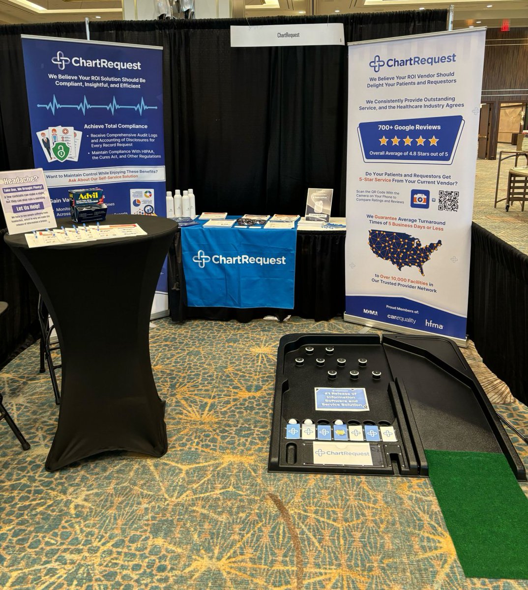 ChartRequest's tweet image. ⛳ It's time to tee off at TherapyCon! 🏌️
Stop by Booth 6 for a chance to win some awesome merchandise from the #1 health information exchange and support team in the industry.
#therapycon24 #teeoff #recordretrieval