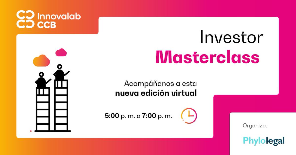 ¡No te pierdas la oportunidad de sumergirte en el mundo de la inversión en startups y emprendimientos de alto impacto! Te invito a las sesiones de la nueva edición virtual de Investor Masterclass y descubre las últimas tendencias. Regístrate aquí: bit.ly/3T3FbEp