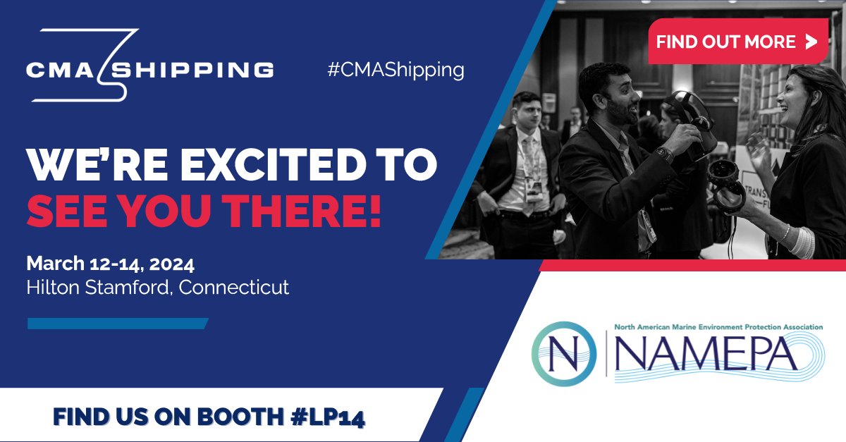 NAMEPA1's tweet photo. As a proud supporter of @CMAShipping, we're thrilled to extend our invitation to you for the upcoming CMA Shipping 2024 event.
⭐ Make sure to visit the NAMEPA team exhibiting on Booth #LP14.
➡️ Learn more: https://t.co/z9oXWu3njE
➡️ Book now: https://t.co/dRfCbsJrIU https://t.co/ECywhxcV52