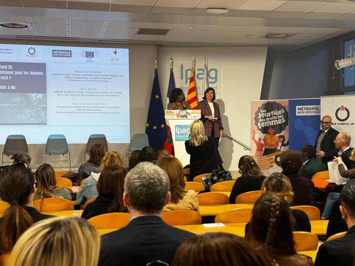 MagaliAltounian's tweet photo. 🚀 Les femmes investissent les métiers de la #tech ! 

L’#Europe soutient cette dynamique, notamment avec le programme de coaching et de mentorat #WomenTechEU. 

Avec @MatyDioufNice et @NiceStartsUp pour évoquer les initiatives 🇪🇺 qui encouragent l’égalité H/F dans le cadre des Journées des Droits des femmes de la @VilleDeNice.

#Nice06 #8mars2024