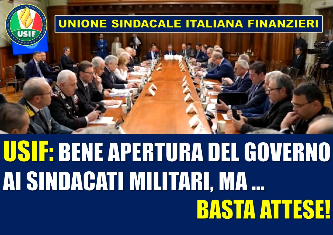 BENE L'INCONTRO COL PRESIDENTE  #MELONI SUI TEMI DELLA #SICUREZZA, MA BASTA ATTESE SUL FRONTE SINDACALE

Apprezziamo l'apertura del #governo, ma non si può più rinviare la legittimazione dei sindacati #militari.