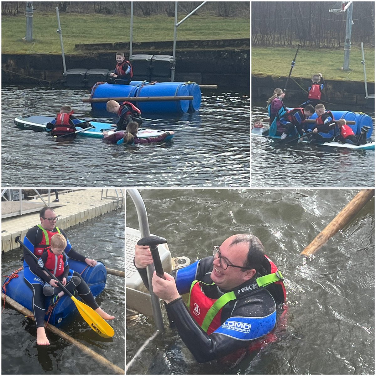 Another exciting day at <a href="/PinkstonAWWC/">Pinkston Watersports</a> 🛶. The group were developing their communication and teamwork skills to build their own raft and then tested it out in the water. Some were having so much fun they even went for a swim 🏊… for others this wasn’t so much of a choice! 😂🙈🤿