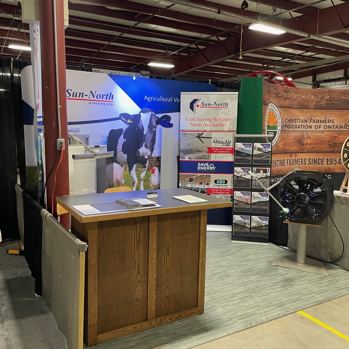 SunNorthSystems's tweet photo. You can also find us at the East Central Farm Show in Commonwealth Exhibition Building in Lindsay, ON today & tomorrow! ๐ Stop by & see John. He would love to chat ventilation & cooling with you!
#sunnorth #ontag #cdnag #naturalventilation #cowcooling #cowcomfort #agventilation https://t.co/22moiISeGM