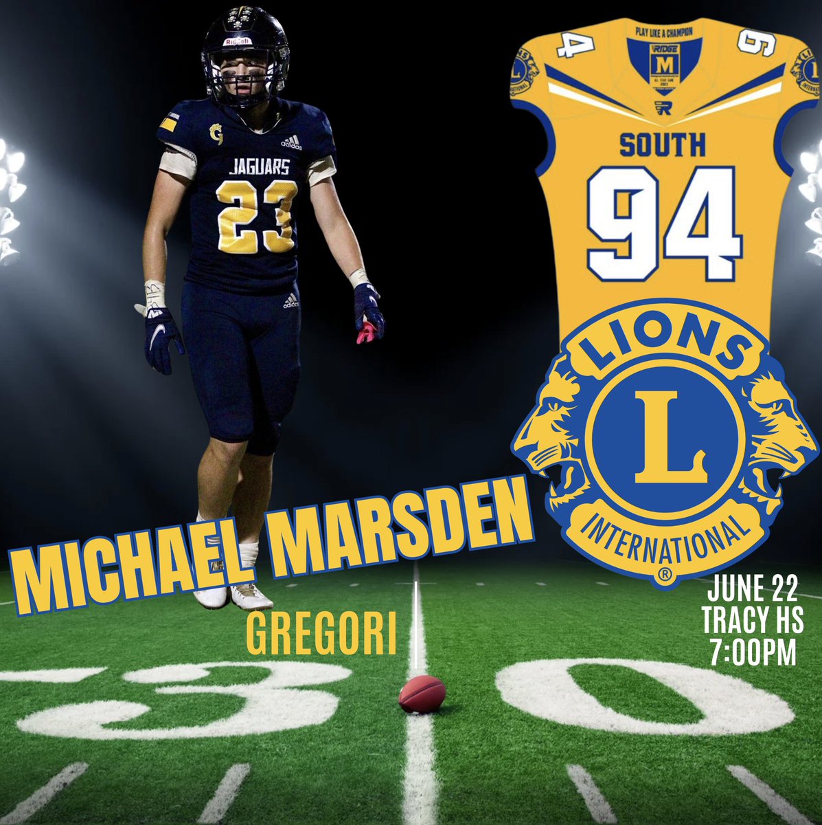 Congrats to Michael Marsden of Gregori HS for being selected to the South team of the Lions' All-Star game!
<a href="/CalHiSports/">Cal-Hi Sports</a> <a href="/BlackHatFootbal/">Richard T. Estrada</a>