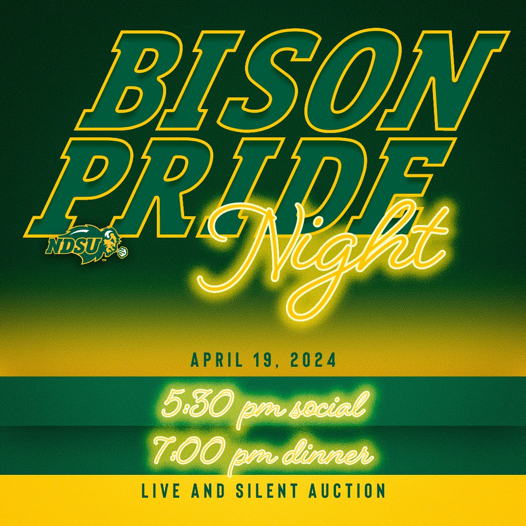 𝓨𝓸𝓾'𝓻𝓮 𝓘𝓷𝓿𝓲𝓽𝓮𝓭!✉️ Join us for a night of unforgettable moments at Bison Pride Night on April 19, 2024! Dinner, live & silent auctions, hangouts with our awesome student-athletes & coaches, and more! Secure your seat today: GoBison.com/BisonPrideNight