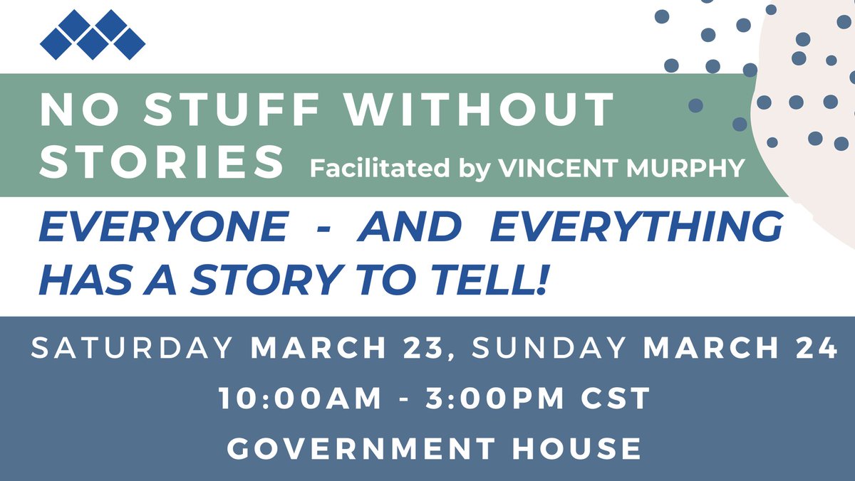 EVERYONE – AND EVERY THING – HAS A STORY TO TELL!
Join us for a two-day gathering that will explore the opportunities to ‘enliven’ your museum displays and activities through the wonderful art of ‘story’.

Register: form.jotform.com/sas.../mas-wrk…
Learn More: saskmuseums.org/mas-workshop-n…