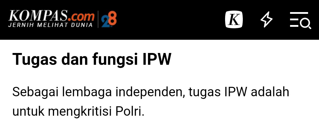 .
.
Dari kemaren Gua mikir .. Apa urusannya IPW ngelaporin Warga SIPIL dalam urusan DUGAAN Korupsi atau Gratifikasi ke <a href="/KPK_RI/">KPK</a> ??!!

IPW itukan "Indonesia POLICE Watch"
IPW itukan lembaga SWADAYA masyarakat dengan kata lain ORMAS
IPW itukan tugasnya MENGKRITISI POLRI

Berarti IPW
