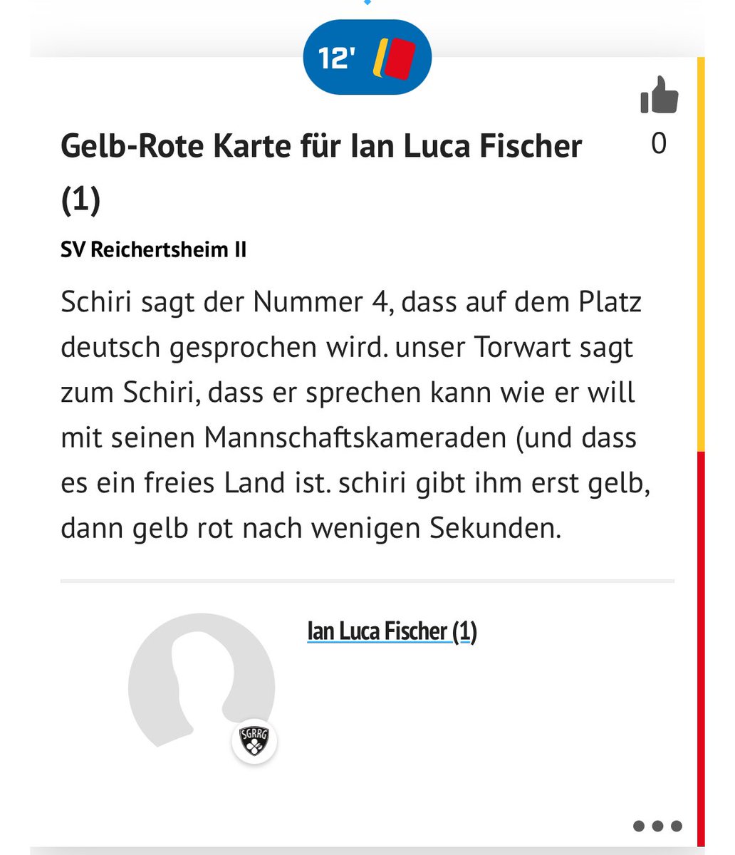 Luca Fischer (@lucafischer24) on Twitter photo Eine rote Karte auf die ich stolz bin!
<a href="/BFV_Medien/">Bayerischer Fußball-Verband e.V.</a> bekommt mal eure Schiedsrichter in den Griff!
#neinzurassismus Eine rote Karte auf die ich stolz bin!
<a href="/BFV_Medien/">Bayerischer Fußball-Verband e.V.</a> bekommt mal eure Schiedsrichter in den Griff!
#neinzurassismus