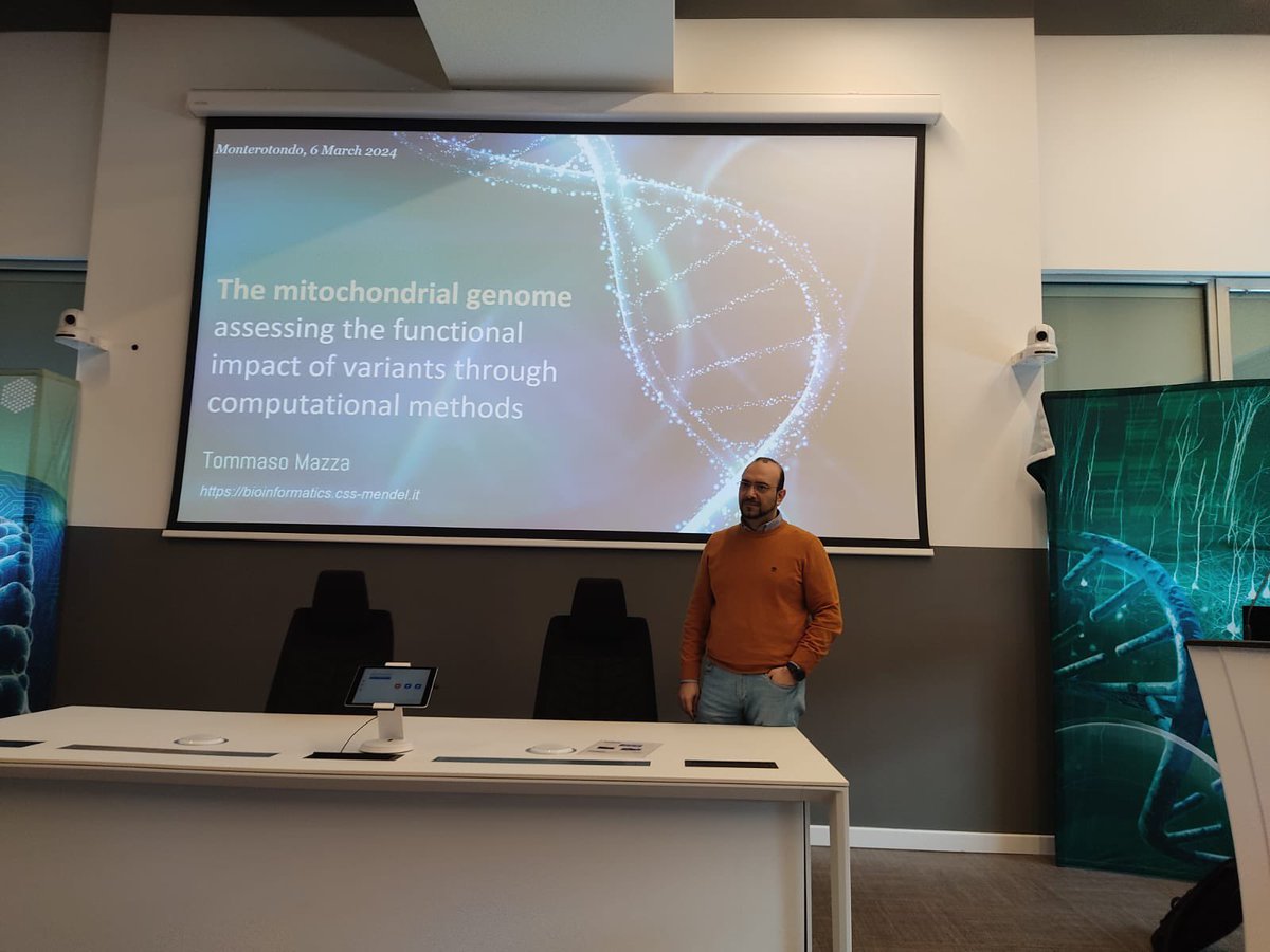 BFXMazzaLab's tweet photo. 🧬💻 The mitochondrial genome assessing the functional impact of #variants through #computationalmethods 

🎤Proud to present at @Cnr_Ibbc with our talk on Computational Research on #Mitochondria https://t.co/EdX0RTcfFd