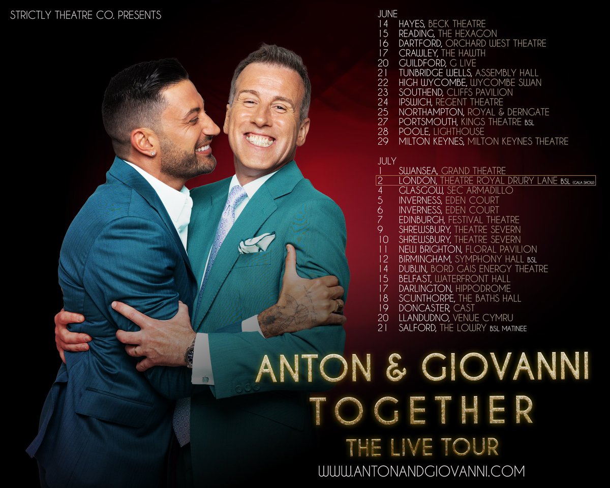 They are both on tour at this moment separately so we CAN NOT WAIT for them to be back TOGETHER this JUNE & JULY @TheAntonDuBeke @pernicegiovann1 antonandgiovanni.com #togethertour2024 #antondubeke #giovannipernice #ukandirelandtour2024