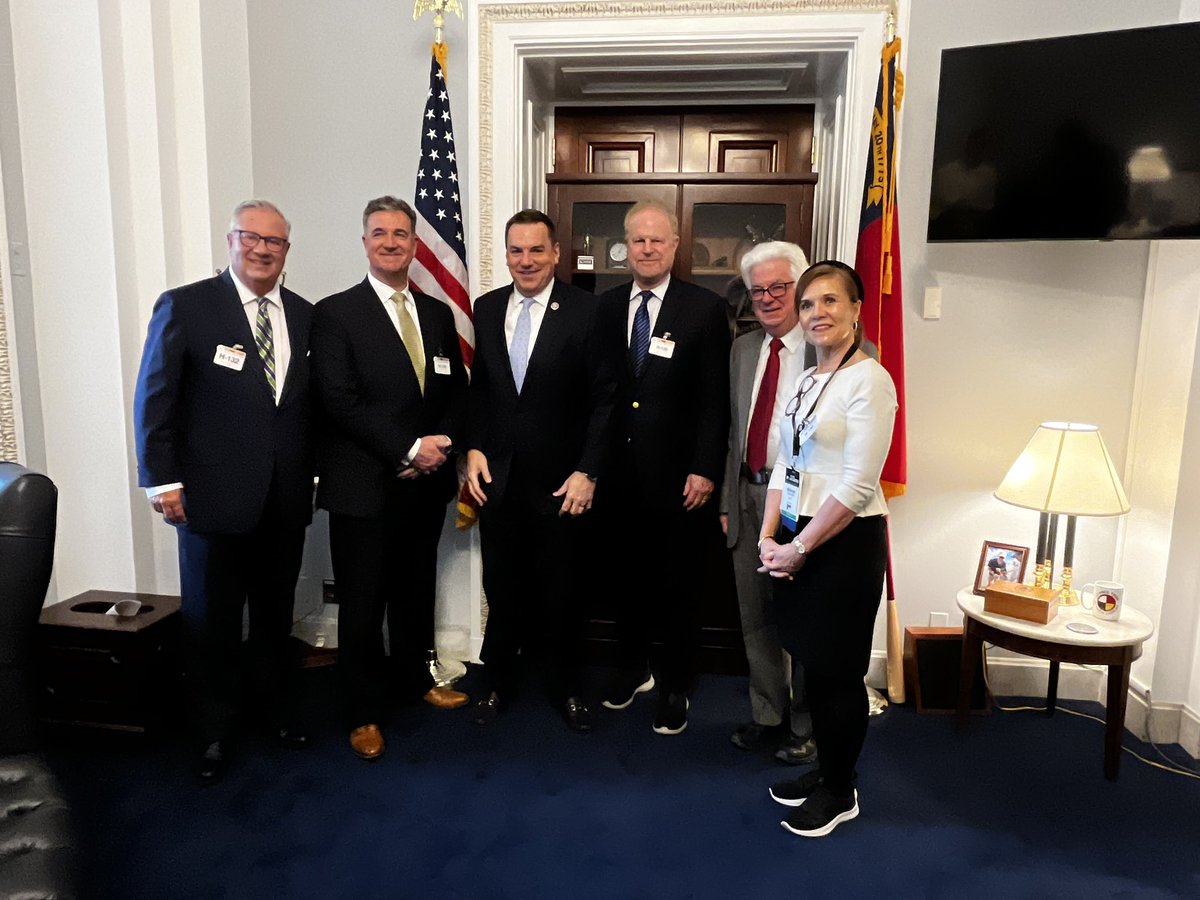 @RepRichHudson meets with @NCBroadcasters on importance of preserving local journalism. Interesting side note - the Congressman’s office was previously occupied by then former Speaker Pelosi.  #wearebroadcasters @nabtweets