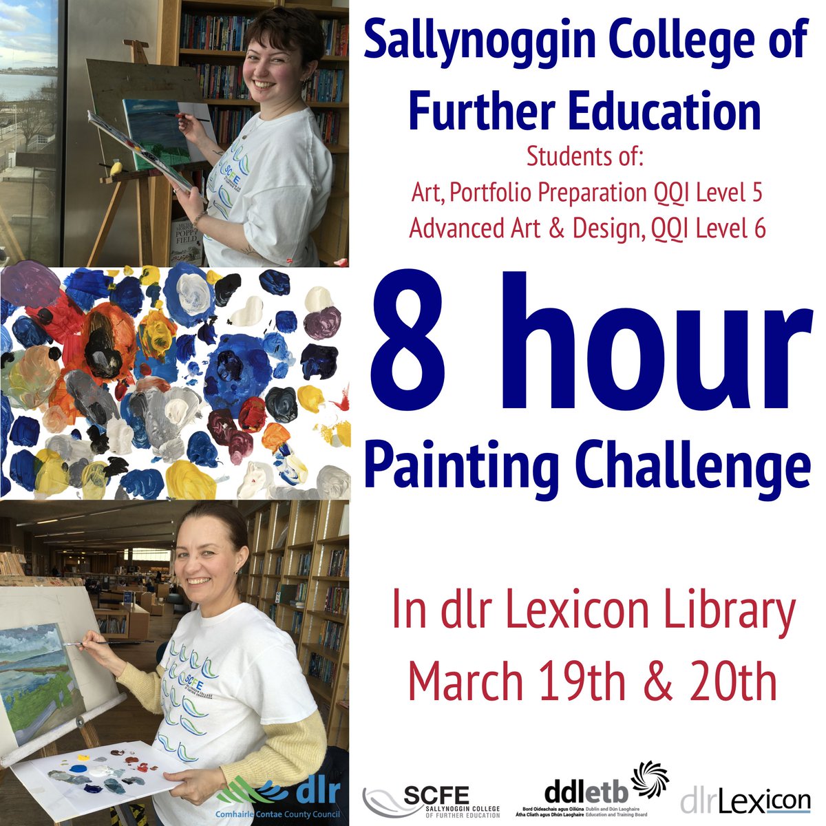 Sallynoggin College (@scfeofficial) on Twitter photo The #SCFE 8hr painting challenge will be taking place in <a href="/DLR_Libraries/">dlr Libraries</a> #DunLaoghaire on 19-20 March 👀Keep an eye out for our Level 5 & 6 Art students who will be painting from various viewpoints & locations throughout the library
<a href="/ddletb/">Dublin & Dún Laoghaire ETB</a> #artcourses #plc
scfe.ie/course-categor… The #SCFE 8hr painting challenge will be taking place in <a href="/DLR_Libraries/">dlr Libraries</a> #DunLaoghaire on 19-20 March 👀Keep an eye out for our Level 5 & 6 Art students who will be painting from various viewpoints & locations throughout the library
<a href="/ddletb/">Dublin & Dún Laoghaire ETB</a> #artcourses #plc
scfe.ie/course-categor…