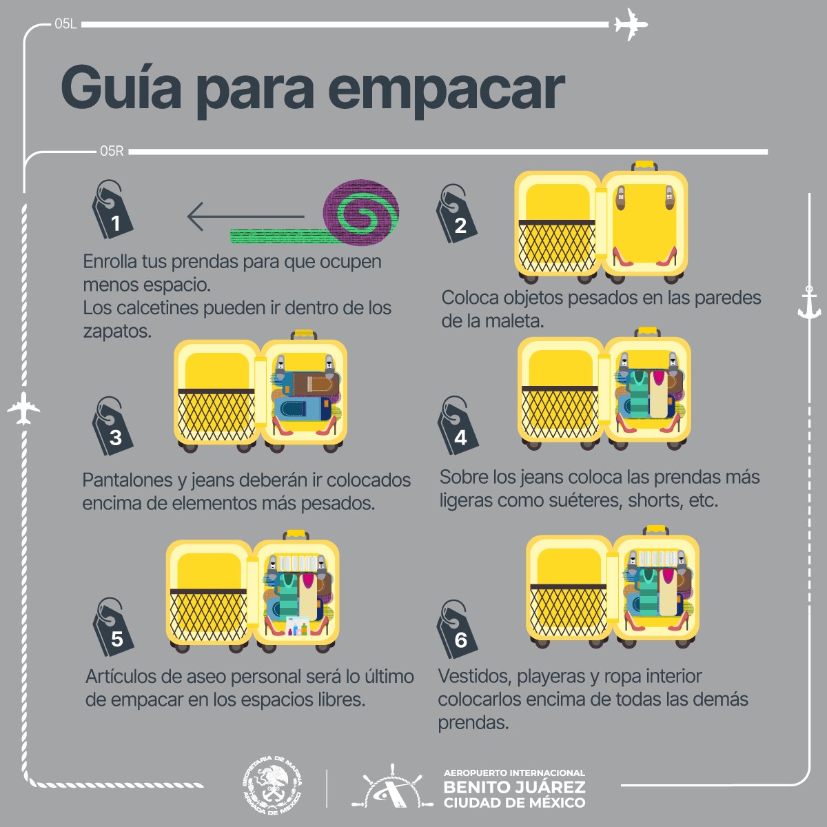 AICM_mx's tweet photo. Tips para tu equipaje de mano. https://t.co/sHQOMlFoEC