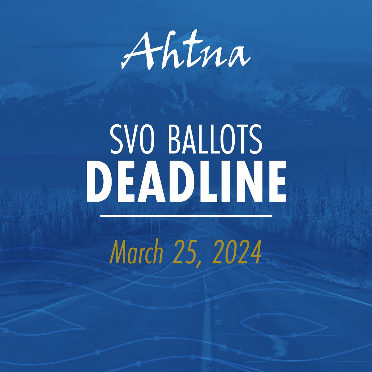 Attention Class G (Kluti-Kaah), Class H (Mentasta)  and Class I (Gulkana) shareholders, Successor Village Organization ballots will be mailed today! Ballots are due back by 4 p.m. on March 25.

Questions? Contact Shareholder Services at (907) 822-3476 or shservices@ahtna.net.