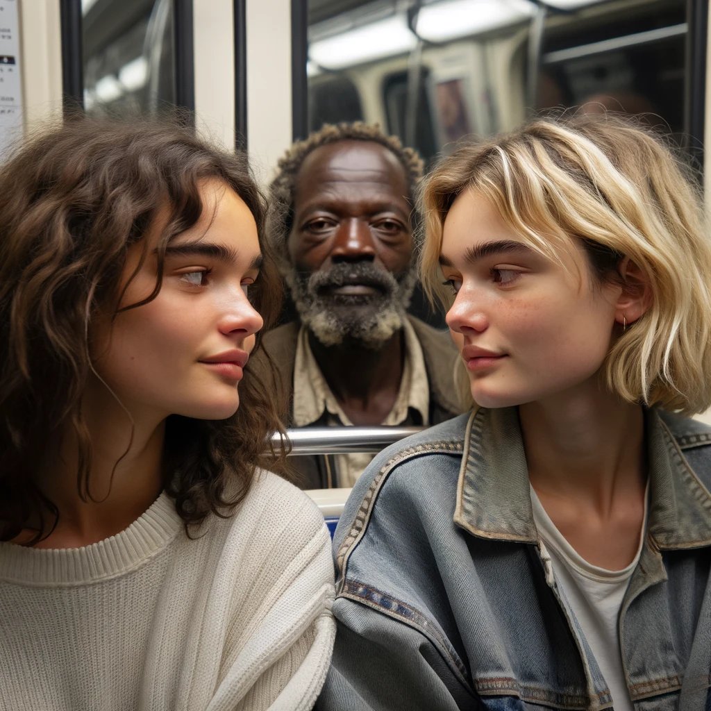 Le_Crapaud47's tweet photo. France, 2024 :

- T'as prévu quelque chose pour la manif contre le racisme ?
- Je vais simplement faire une pancarte. Je ne sais pas encore ce que je vais écrire dessus.
-Je sais pas ,Il faut quelque chose de fort, du genre "Tous humains, tous unis".
- Oui, quelque chose dans le delire, pour faire réfléchir les gens et leur montrer qu'on ne peut pas traiter les gens différemment en fonction de leur origine.
- Grave! Par contre, sois discrète, te retourne pas, il y a un mec qui se touche la bite en nous regardant. On devrait peut-être appeler les flics.
- Le mec est racisé ?
- Oui, pourquoi ?
- Oublie alors. Le pauvre est sûrement victime de la société, par contre là-bas, au fond de la rame, il y a un blanc qui met ses pieds sur le siège, et ça, c'est abusé.