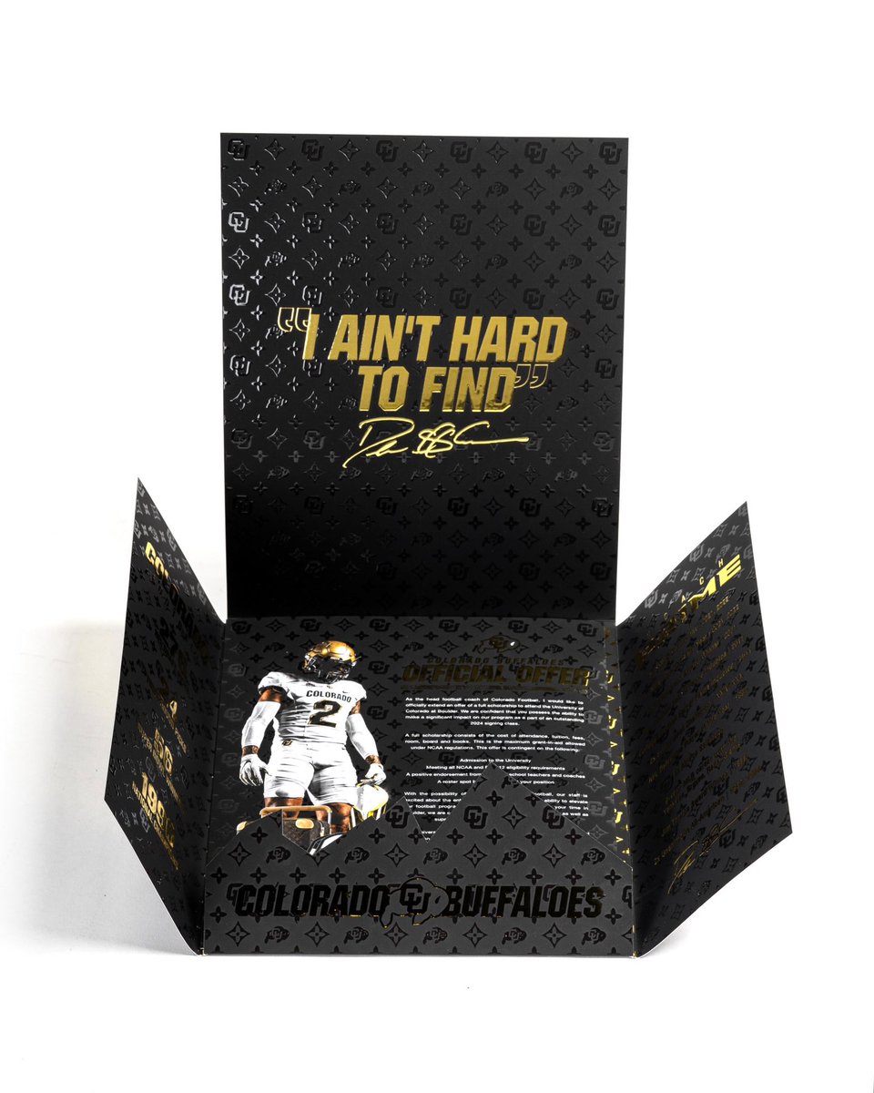 Check the offer letter from <a href="/CUBuffsFootball/">Colorado Buffaloes Football</a> 

#uniswag