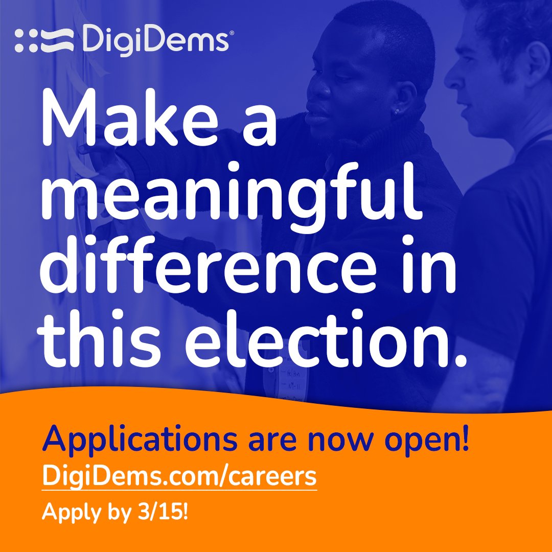 Time’s running out! Apply for DigiDems 2024 by March 15 & impact critical Congressional races 🌟 Specialized tracks await your expertise—join us! hubs.la/Q02nh_590 #Election2024 #DigiDems2024