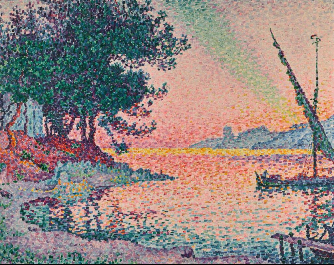 £6.5m within est for this pretty St. Tropes view by Paul Signac @Sothebys