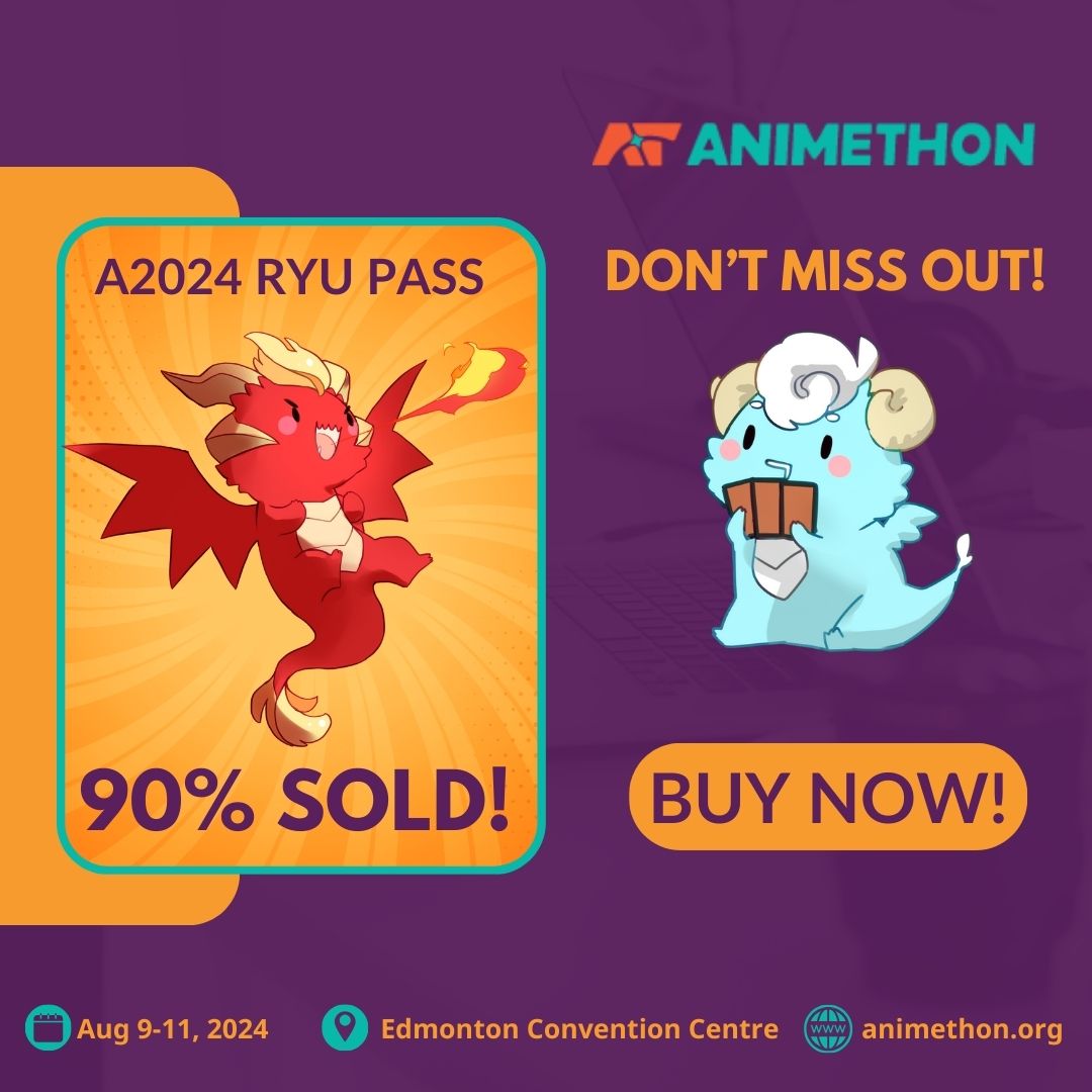 Ryu Pass alert! Hurry, Ryu Passes are flying off the shelves and now 90% sold! Don't miss your chance to claim front-of-the-line access, early Exhibition Hall entry, and exclusive artwork. Act NOW. oin the elite Ryu crew! animethon.org/admission #RyuPass #AlmostSoldOut #AnimeVIP