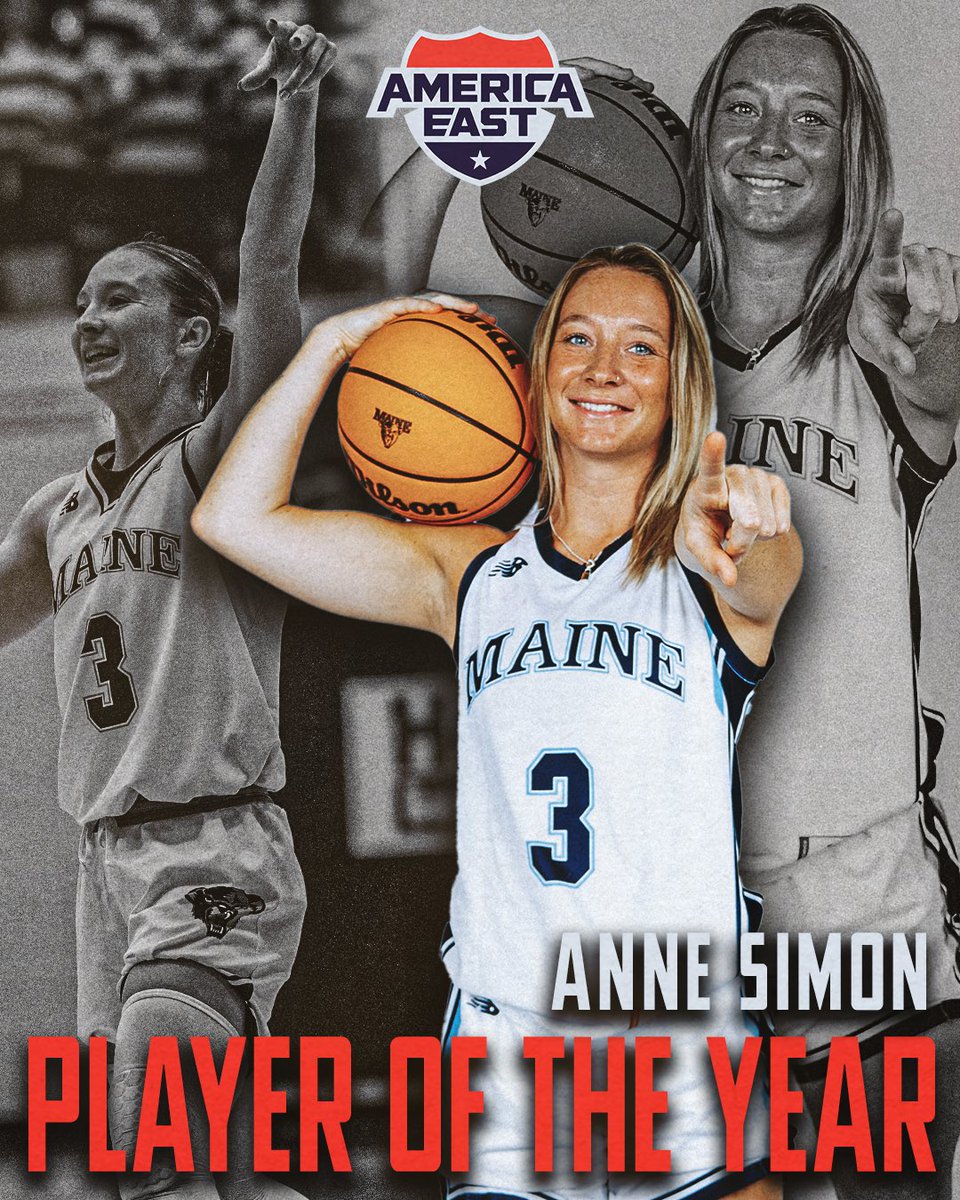 AmericaEast's tweet photo. 𝟐𝟎𝟐𝟒 𝐖𝐨𝐦𝐞𝐧'𝐬 #AEHoops 𝐏𝐥𝐚𝐲𝐞𝐫 &amp; 𝐃𝐞𝐟𝐞𝐧𝐬𝐢𝐯𝐞 𝐏𝐥𝐚𝐲𝐞𝐫 𝐨𝐟 𝐭𝐡𝐞 𝐘𝐞𝐚𝐫

Anne Simon - @BlackBearsWBB

Simon led the league in scoring (18.9), was 3rd in rebounding (7.3) and 4th in assists (3.3)!

📰 https://t.co/6l00HvpVFo https://t.co/K92ALsmDiN