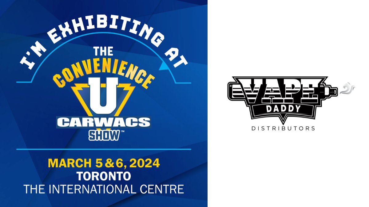 #ConvenienceUCARWACS2024 proudly welcomes Vape Daddy Distributors as a show exhibitor. Come meet the team live and in person March 5 &amp; 6, 2024 at The International Centre! vapedaddy.ca